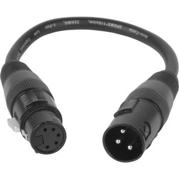 3 pin (male) to 5 pin (female) DMX adapter