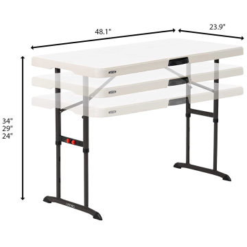 4ft adjustable folding table