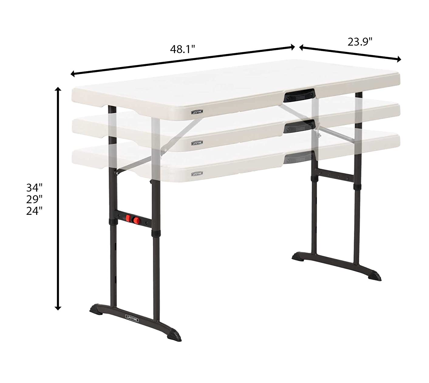 4ft adjustable folding table